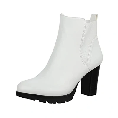 Imagen de Elara Herbst Botines con plataforma, Mujer, Talla: 38, Weiss Zapatos