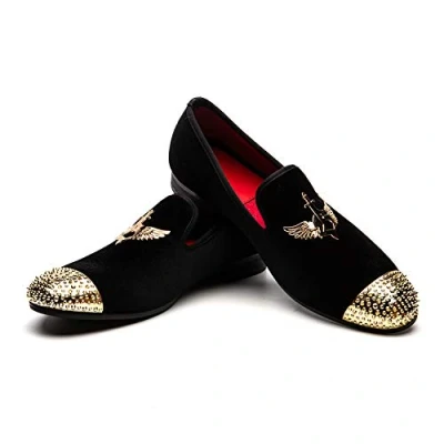 Imagen de JITAI Hombre Penny Slip On Cuero Forrado mocasín Hombres Zapatos Mocasines, Negro 01, 45 EU (12 UK)