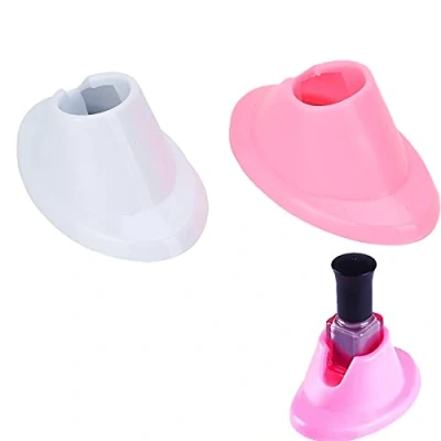 Imagen de soporte de botella esmalte uñas 2 piezas, goma suave herramientas manicura para decoración uñas, antiderrame sal