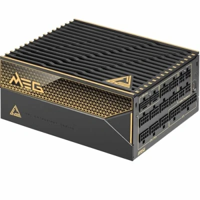 Imagen de MSI Meg Ai1600T PCIE5 Fuente de alimentación, 1600W, 80 Plus Titanium, ATX 3.1, PCIe 5.1 GPU Support, Dual Native 12V 2x6, Cables con Conectores Color PSU, Cable Trenzado
