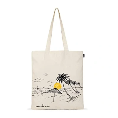 Imagen de Eco Right Grande canvas bolsa tela para la compra, bolsos mujer bandolera, de viaje, Playa, Viajes Uso mujer, regalo alumnos