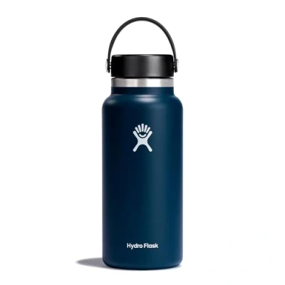 Imagen de Hydro Flask Wide Mouth Botella de Agua 946 ml (32 oz) Acero Inoxidable con Aislamiento al Vacío y Tapa a Prueba Fugas Revestimiento en Polvo Indigo