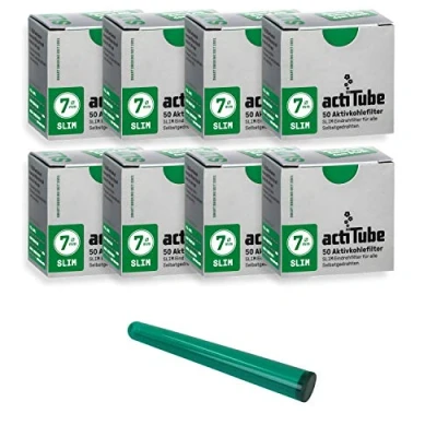 Imagen de actiTube Juego de filtros carbón activo Slim Kogu, 7,1 mm, incluye un saverette, 6x50 (300)