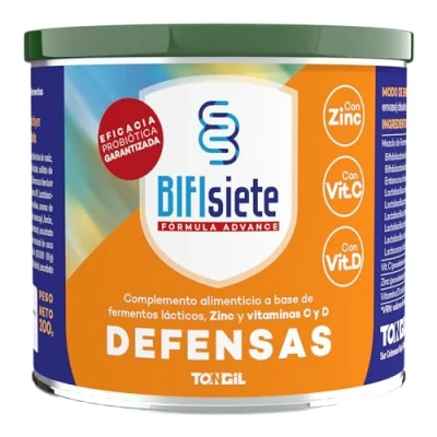Imagen de Probióticos en Polvo Bifisiete Defensas 200g + Vitamina C Zinc D Refuerza el Sistema Inmunitario Sin Lactosa de Tongil