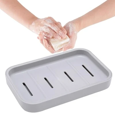 Imagen de 1 Pieza Jabonera Baño,Jaboneras para Pastillas de Jabon,Jaboneras Baño,Jabonera Champu Solido,Jabonera Viaje,Jabonera con Tapa,Material Plastico,con Tapa,para Baño,Lavabo,Cocina (Gris)