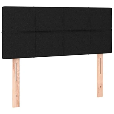 Imagen de vidaXL Cabecero Tapizado Cama Dormitorio Antimancha Acolchado Protector Cubierto Elástico Funda Prueba Polvo de Tela Negro 100x5x78/88 cm