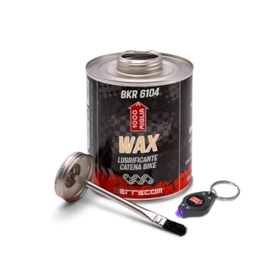 Imagen de Errecom 1000 Miglia BKR 6104 DRY Cera para Cadenas de Bicicleta uso en Condiciones terreno seco y polvoriento 900 ml, Frasco All In One con Cepillo aplicación incluido