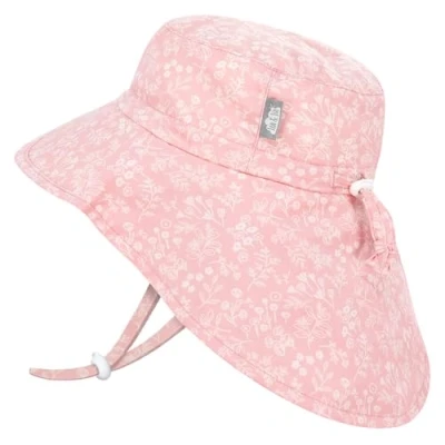 Imagen de Jan &amp; Jul Sombrero de sol algodón con ala grande para niña &quot;Grow with Me&quot;, Pink Prairie, 0 6 meses