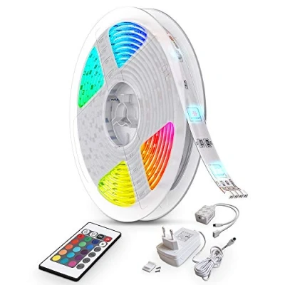 Imagen de B.K.Licht 10m Tira LED autoadhesiva, 16 RGB Flexibles Multicolor, Kit Completo con mando a distancia, Luz Ambiental