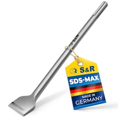 Imagen de S&amp;R Cincel SDS MAX Baldosas 400 x 50 mm Calidad Industrial. Concel ángulado MADE in GERMANY
