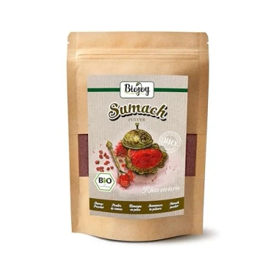 Imagen de Biojoy Zumaque en polvo BÍO (250 g), seco y molido, especia para cocinar, 5% Sal de roca