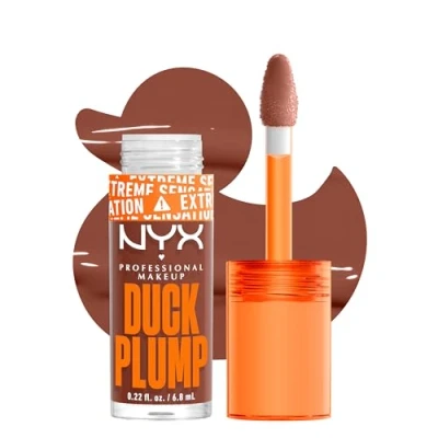 Imagen de NYX Professional Makeup Duck Plump, Brillo de Labios, Efecto Volumen Instantáneo, Con Jengibre Picante, Fórmula Vegana, Tono: Mocha Me Crazy