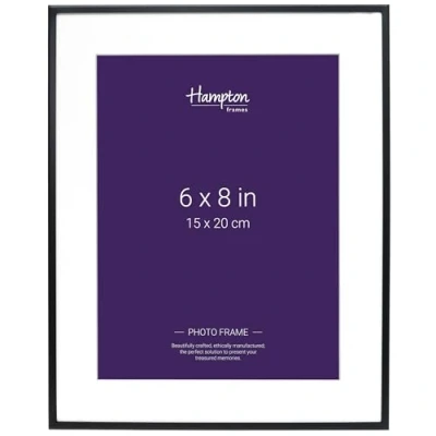 Imagen de Hampton Frames MADRID M138B68 Marco de fotos perfil estrecho con montura biselada, color negro mate, 15 x 20 cm