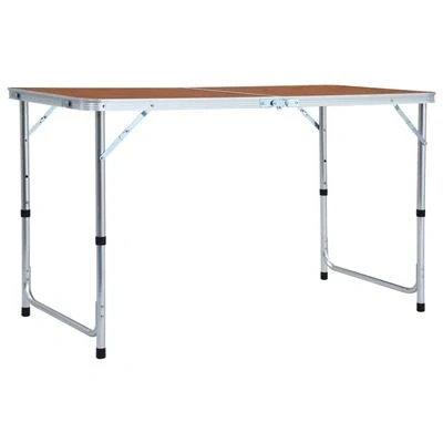 Imagen de vidaXL Mesa de Camping Plegable Acampada Deporte Senderismo Accesorios Cocina Comedor Caravana Jardín Mobiliario Aluminio Gris 240x60 cm
