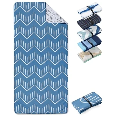 Imagen de Fit Flip Toallas de Playa XXL Toalla Microfibra Grande, Ligera y Secado rápido 100% reciclada Brushes 200 cm x 90