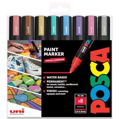 Imagen de Posca para Colorear PC 5M Metálico Conjunto de 8 en Caja Regalo