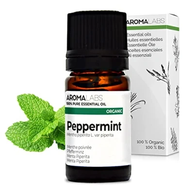 Imagen de BIO Aceite Esencial Menta Piperita 5mL 100% Puro, Natural, Quimiotipado y Certificado AB Aroma Labs (Marca Francesa)
