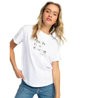 Imagen de Roxy Sparkle Evening Attitude Camiseta, Bright White, M Mujer