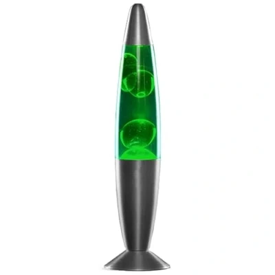 Imagen de FlashPrix Lampara de Lava Verde, 34 cm Altura, Base Gris