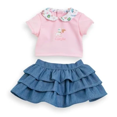 Imagen de Corolle Falda con Volantes y Camiseta, un Fin de Semana en París, Ropa, para poupon 30 cm, a Partir 18 Meses, 9000111060