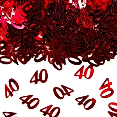 Imagen de Folat 40. cumpleaños/Aniversario Decoraciones de Mesa/Confeti rubí, Color Rojo, 1 x 14 g. (21478)