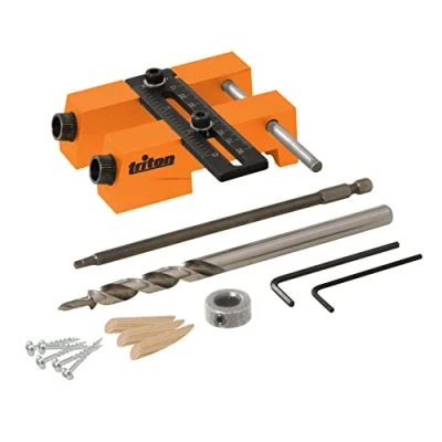 Imagen de Triton 463419 Guía Doble Ajustable para Agujeros Ocultos, Naranja