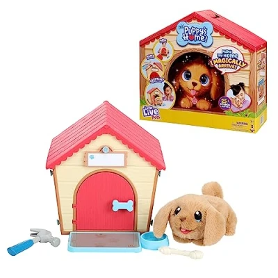 Imagen de Little Live Pets My Puppy&#039;s Home Juguete Interactivo de Peluche para Cachorros y Perrera, más 25 Sonidos reacciones, Haz la nombra a tu Cachorro ¡Sorpresa! ¡Aparece el Cachorro!