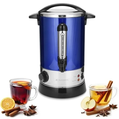 Imagen de Navaris Hervidor de agua eléctrico 6.8 L con grifo Dispensador bebidas calientes termostato Olla eléctrica para té café vino Azul