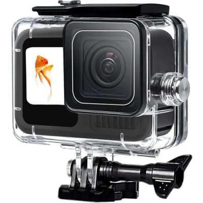Imagen de carcasa impermeable de 60 m para GoPro Hero 9/10/11/12/13, m, resistente al agua, con clip montaje rápido e insertos antivaho cámara acción 9/10/11/12/13