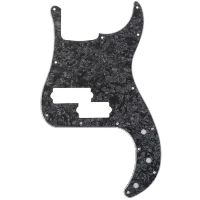 Imagen de Musiclily Pro 5 Cuerdas 13 Agujeros Estilo Contemporáneo P Bass Pickguard Golpeador para Bajo Fender Precision Mexican,4 capas Black Pearl