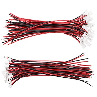 Imagen de YIXISI 25 Pares JST 1.25mm 2 Pines Enchufe de Conector Mancho y Hembra Micro Eléctrico con Cable 10cm