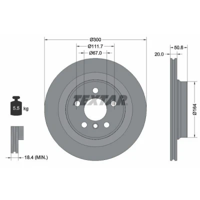 Imagen de TEXTAR PRO 92274503 Disco de freno BMW: 2 Active Tourer, X1, Gran MINI: Countryman, Clubman