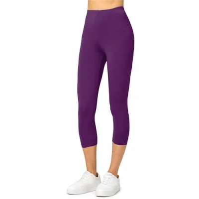 Imagen de Merry Style Leggins 3/4 Mallas Deportivas para mujer fitness Leggings piratas Capri de mujeres verano pantalones Yoga MS10 144 (Ciruela, XS)