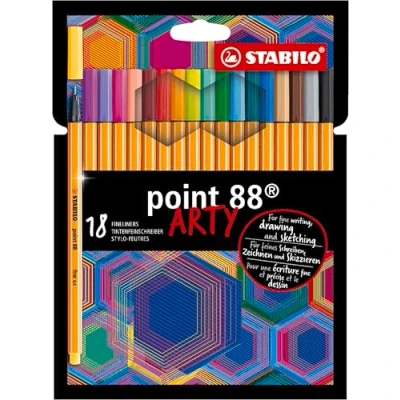 Imagen de Rotulador punta fina STABILO point 88 Estuche ARTY con 18 colores