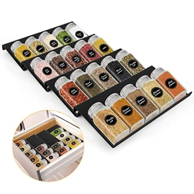 Imagen de MXTIMWAN Especieros de Plástico para Cocina, Estante Organizador Especias, Soporte Extensible 30 a 60 cm