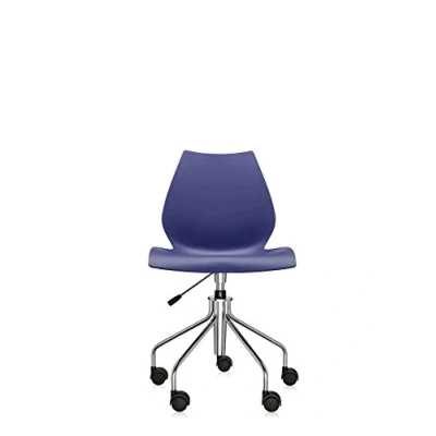 Imagen de Kartell Maui Silla Standard sobre ruedas Una bomba, Azul Marino, Sin Reposabrazos