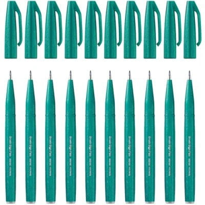 Imagen de Pentel SES15C 12 Bolígrafo de punta fibra tipo pincel, color turquesa 10