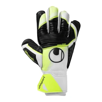 Imagen de uhlsport Soft Advanced, Guantes de Portero Niños y Adultos, Blanc/Jaune Fluo/Noir, 9