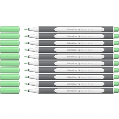 Imagen de Schneider Brushpen Paint It 070 Juego de 10 rotuladores punta flexible con y colores brillantes para caligrafía, escritura a mano mucho más