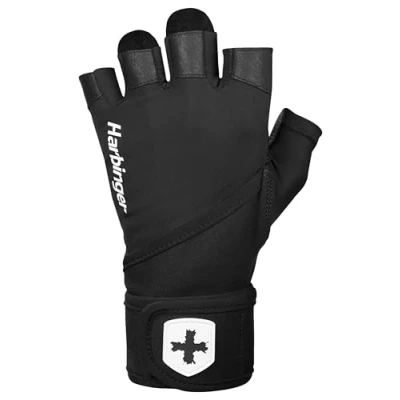Imagen de SKLZ Harbinger Pro Wristwrap 2.0 Guantes de Levantamiento Pesas, Unisex, Color Negro, Talla S