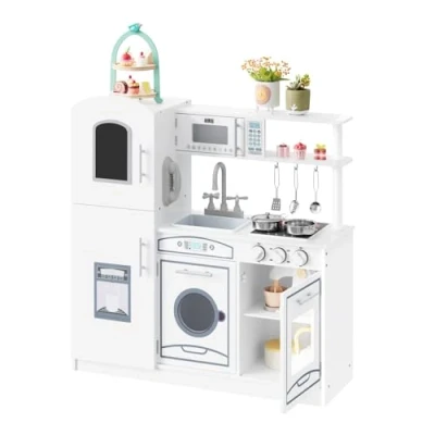 Imagen de WOLTU Juego de Cocina Infantil Madera con Accesorios, Mini Juegos rol para Niños, Incluye 5 Piezas KKE002