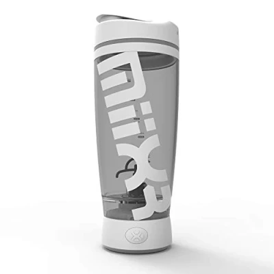 Imagen de Promixx Original Shaker Bottle (MiiXR edición) Batería para batidos de proteínas suaves, sin BPA, taza 600 ml Blanco/Gris