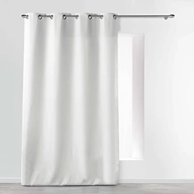 Imagen de Douceur d&#039;Intérieur 1609128 Cortinas, poliéster, Blanco, 140 x 260 cm