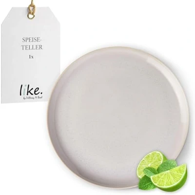 Imagen de like. de Villeroy &amp; Boch Crafted Cotton, plato llano, porcelana primera calidad, apto para lavavajillas, microondas, apilable, plato, vajilla