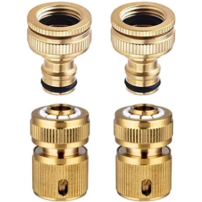 Imagen de Hydrogarden Conector de 4 Piezas para Manguera jardín, 1/2 Pulgada y 3/4 Pulgada, rápido Tubo 2 en 1