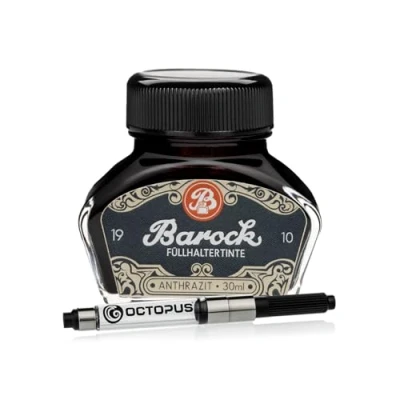 Imagen de Barock 1910 Tinta de escritura para pluma estilográfica con convertidor, 30 ml, color gris
