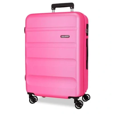 Imagen de ROLL ROAD Flex Maleta Grande Rosa 52x75x30 cms Rígido 3,96 kgs Cierre de combinación Lateral ABS 97L