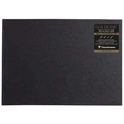 Imagen de Clairefontaine 29,7 x 21 cm Goldline horizontal, tapas),, color negro