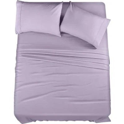 Imagen de Utopia Bedding Juego de sábanas 4 Piezas, Microfibra cepillada, Resistente al Encogimiento y a la decoloración, fácil Cuidado (King, Lavanda)
