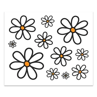 Imagen de 4R Quattroerre.it 6140 Adhesivos Stickers Margaritas, 10 x 12 cm